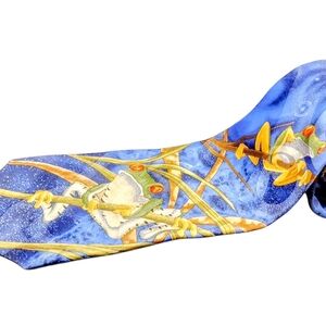 Michael David Ward Blue‎ Tree Frog Patterned Tie